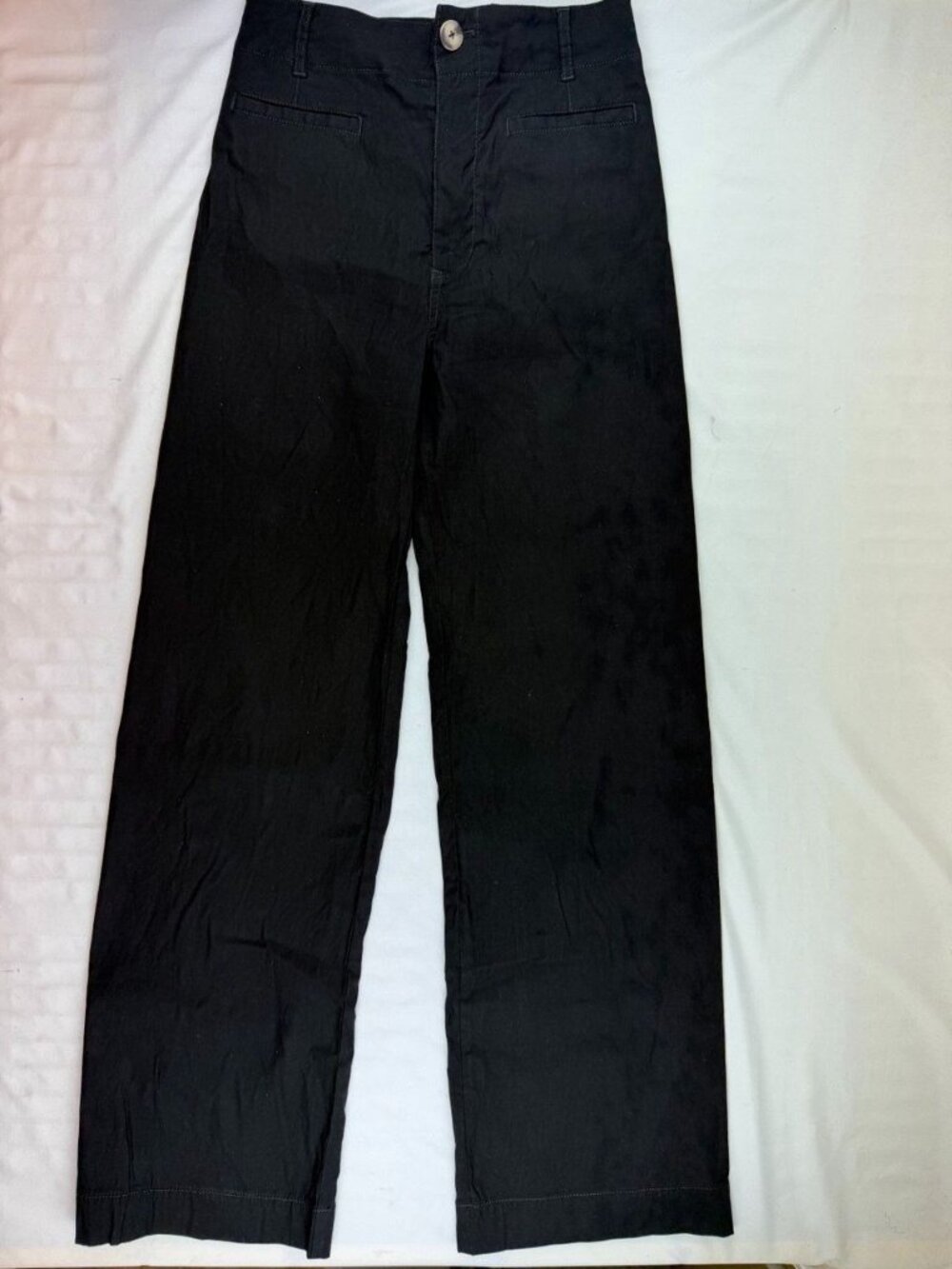 Maeve Colette High-Rise Wide-Leg Full-Length Pants in Black Size 28 Tall (28*33)